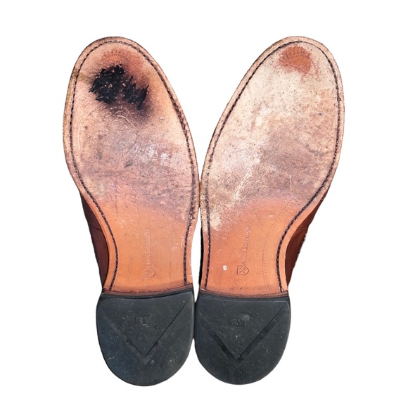 Allen Edmonds Cody Brown Leather Tassel Kiltie Weave Loafers Shoes - Picture 12 of 16